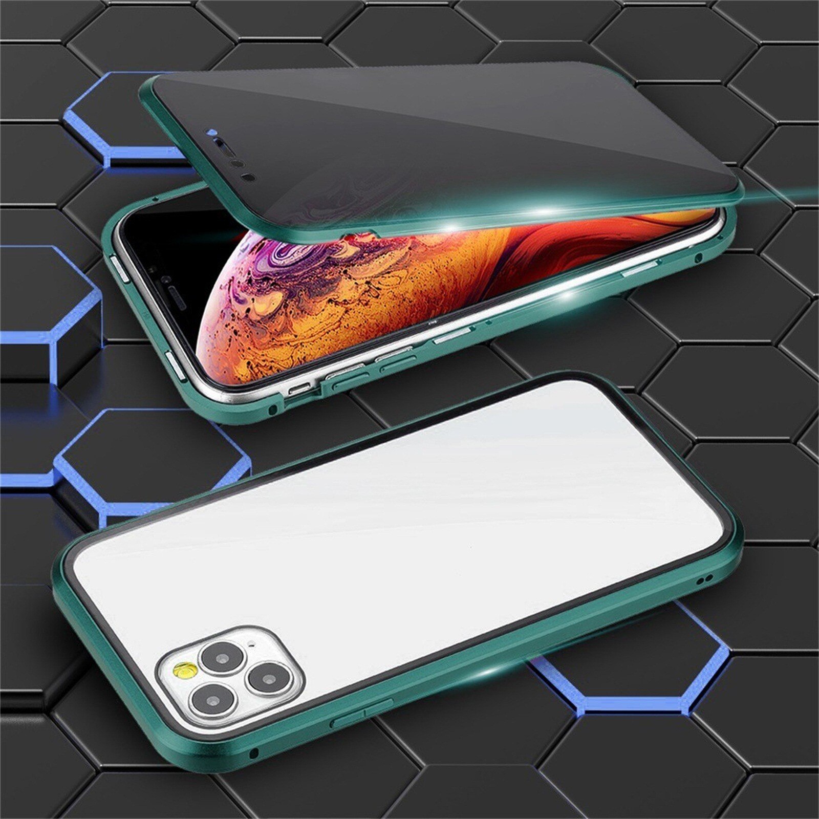 360 ° magnetische adsorption, blickdichter sichtschutz, doppelte schutzhülle für iphone 12/12 pro: Gn