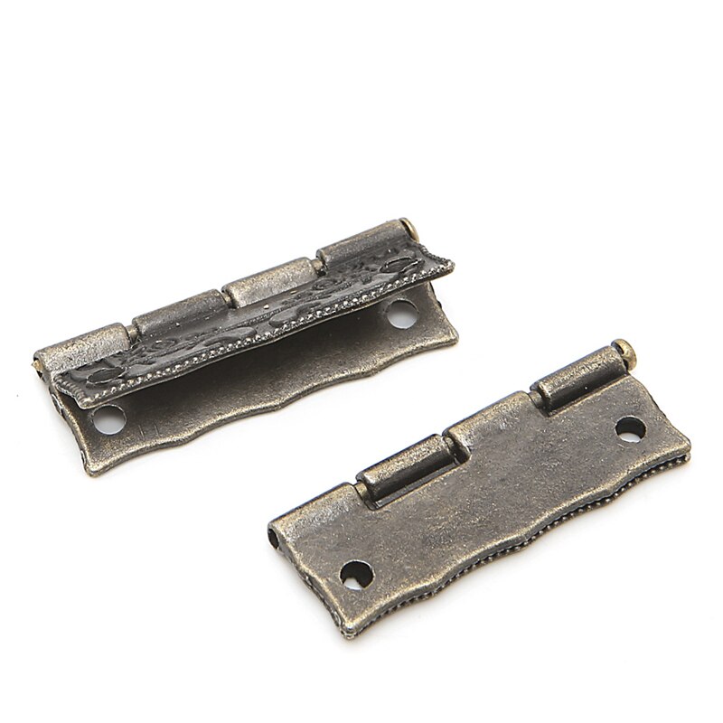 2Stck Antiquität Bronze- Kabinett Möbel Tür Schublade Schmuck Kasten Scharniere 35x28mm retro