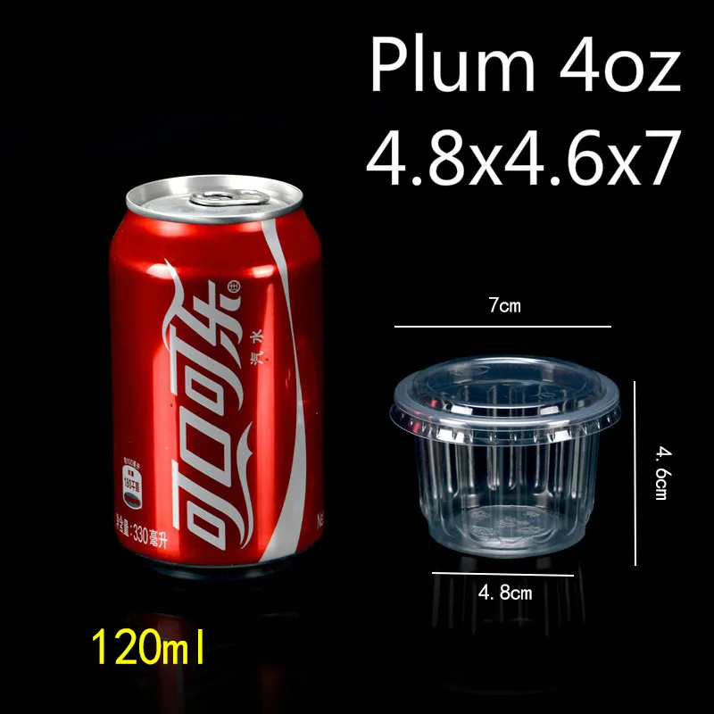 Vasos desechables de plástico para pudín, recipientes pequeños de plástico con tapa, para postre, boda, de cumpleaños, 1/2/3/4/5/6/8/10oz, 100 piezas: Gris claro