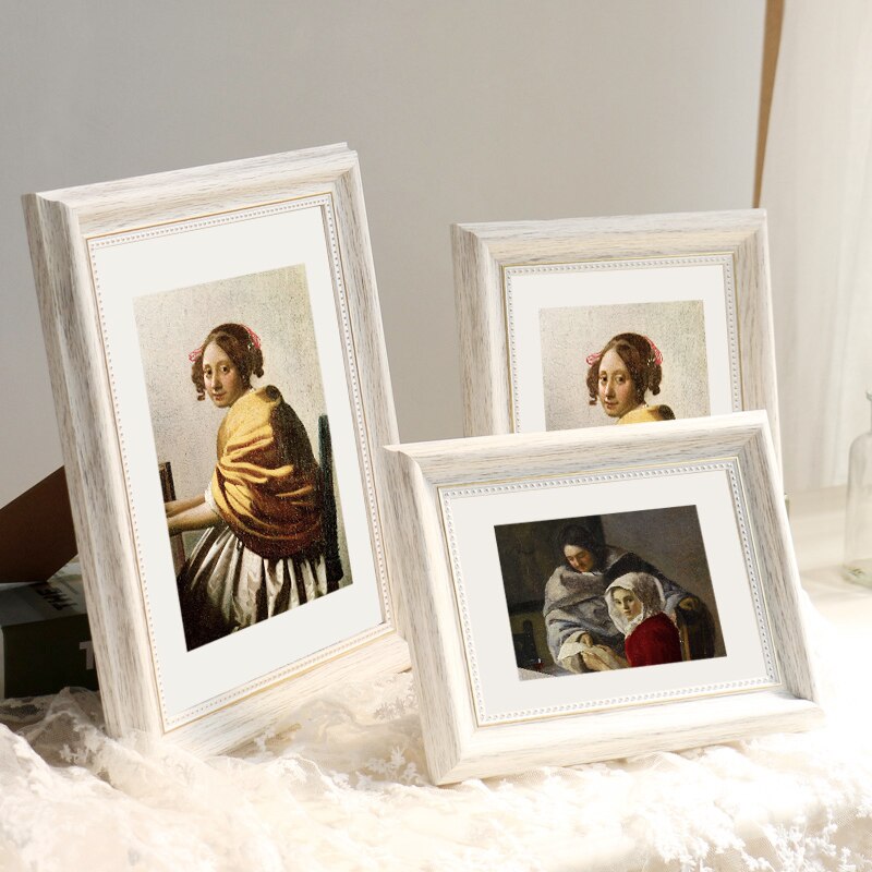 Amerikaanse retro fotolijst olieverfschilderij fotolijst 3 kleuren delicate harslijst  a4 kunst wanddecoratie woondecoratie