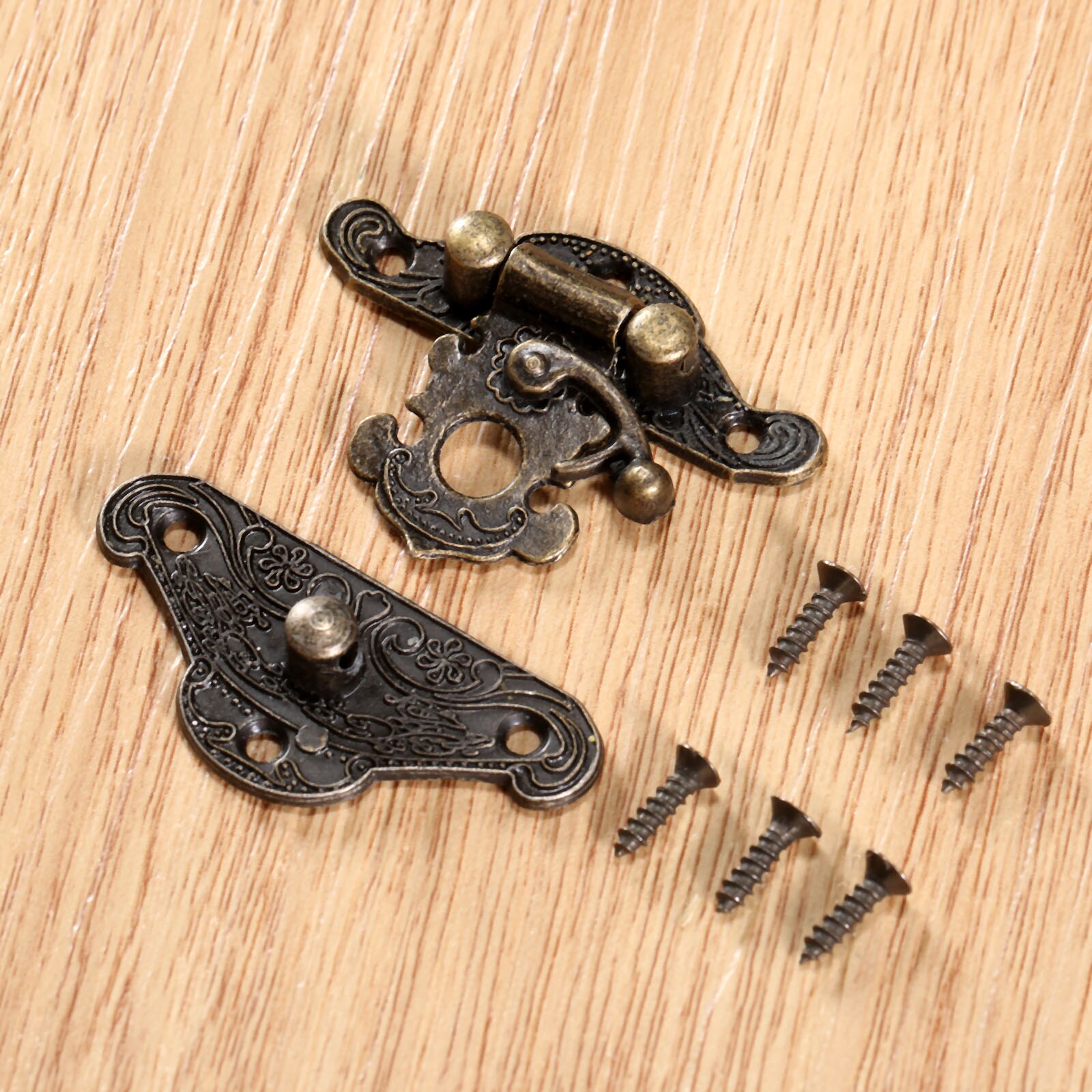 1Pc Antique Iron Antique Bronze Box Latch Hasp 38*29mm/48*37mm/65*52mm For Wine Box Box Wooden Box Decorative Hinges
