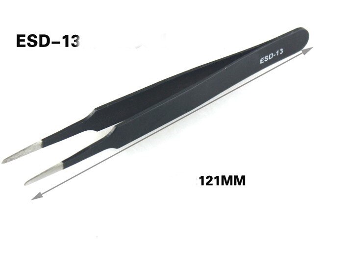 ESD10-15 de 6 tipos de pinzas de acero inoxidable, componentes electrónicos antiestáticos, herramientas de reparación de mantenimiento resistentes a la corrosión
