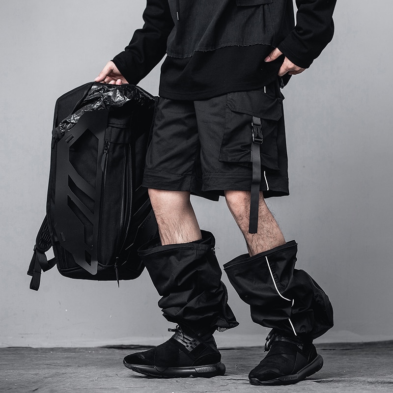 Men Removable Pocket Trouser Legs Velcro High Street Hip Hop Casual Pant Male Streetwear Loose Cargo Pant Joggers Sweatpants