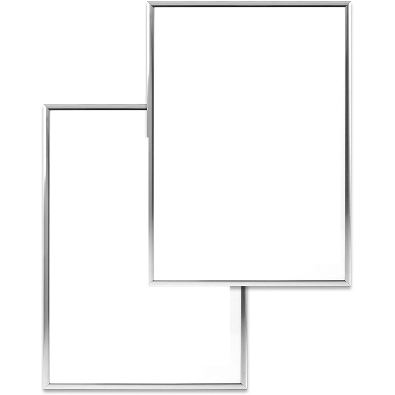 2 Photo Frames, A3 Silver Photo Frame, with Non-Breakable Plexiglass, Family Photo/Poster Photo Frame, 30X42 CM: Default Title