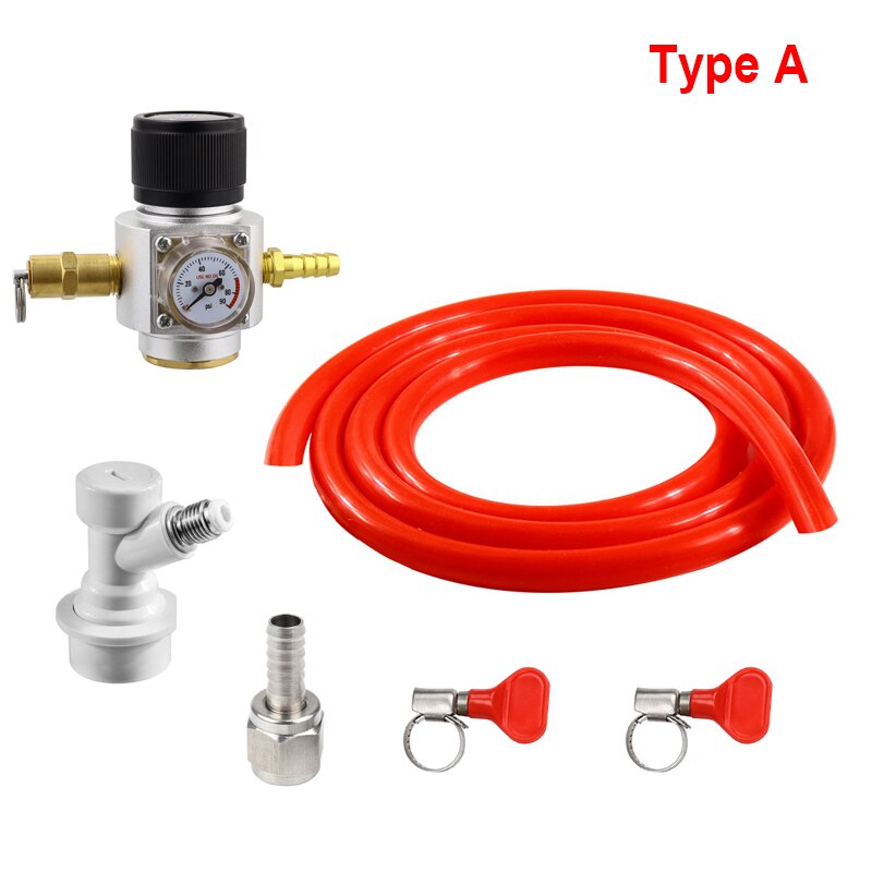 Hjemmebrygge øl gassledning montering , 5/16 &quot; pvc gass kullsyreslange ,0-90 psi  co2 regulator med kulelås og klemmer til  co2 gassflasker: En