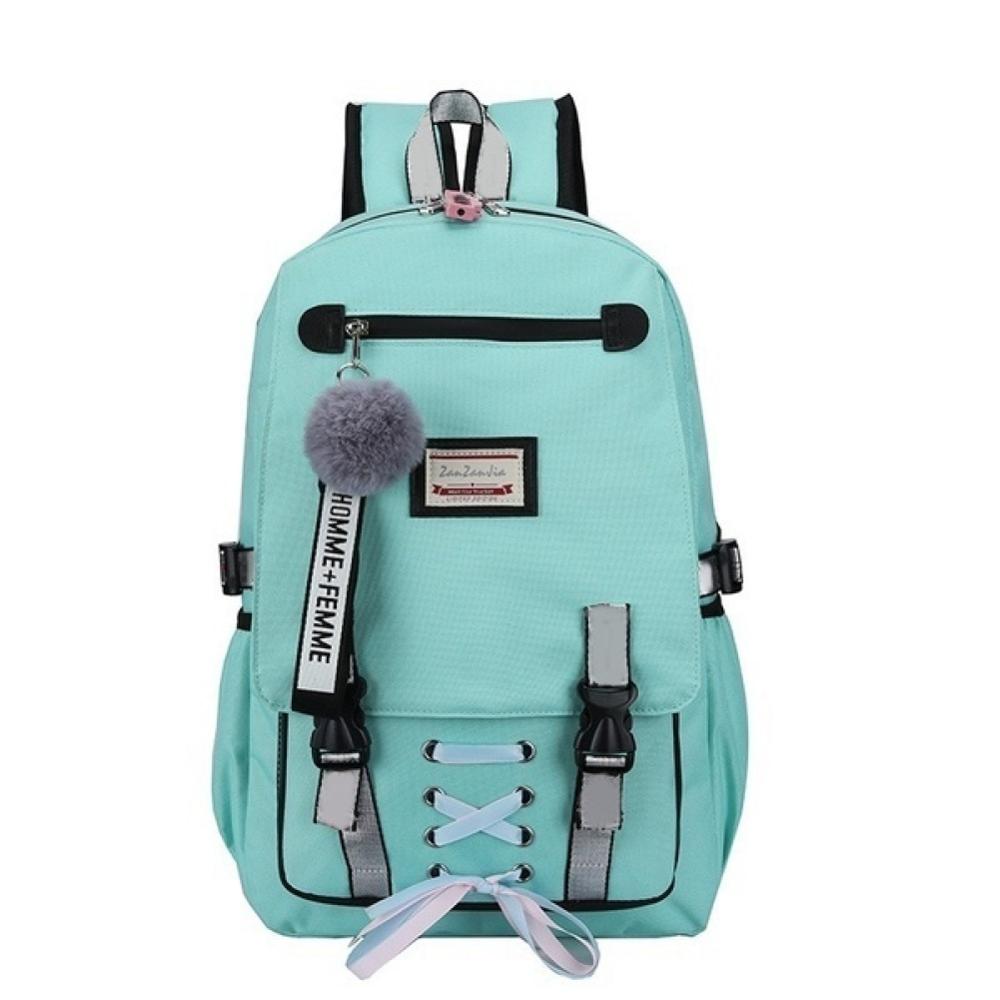 Nova moda grande sacos de escola para meninas adolescentes usb com bloqueio anti roubo mochila feminina saco de livro escola juventude lazer c