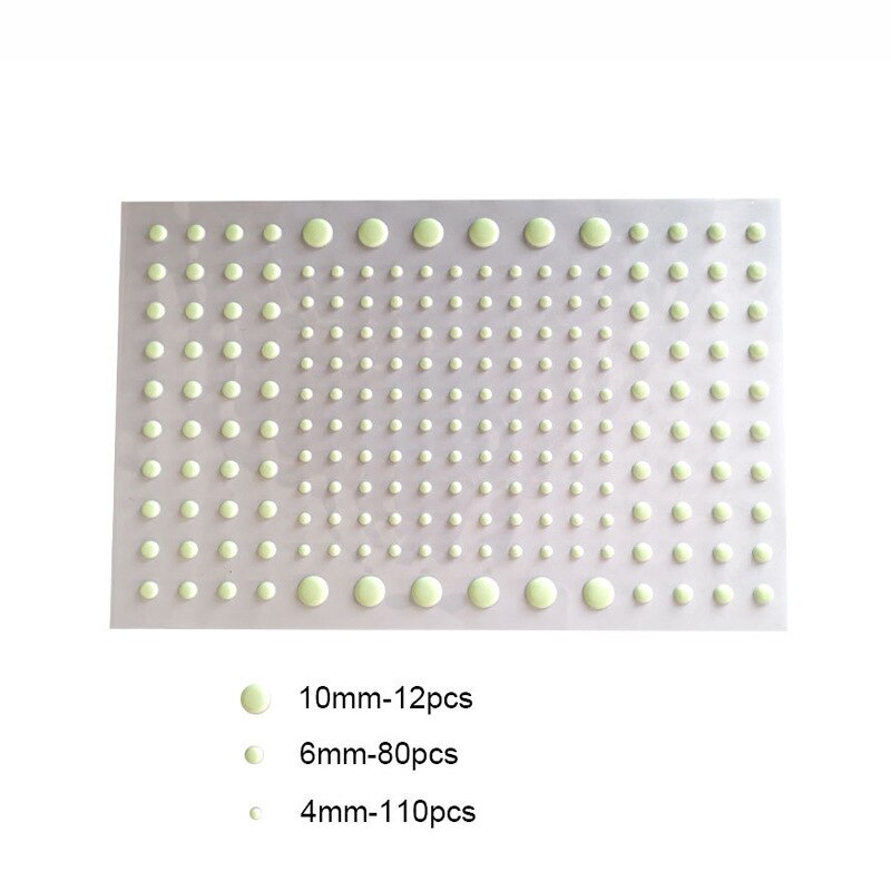 202 stuks / set 3d lichtgevende sterren stippen muursticker kinderkamer kamer interieur sticker glow in the dark diy stickers: Stippen