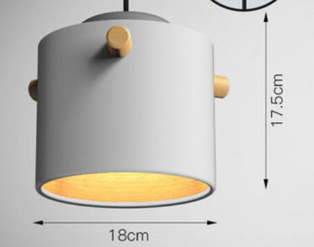 Nordisk trä pendelbelysning armatur hängande lampa armatur upphängningslampor kök matsal säng modernt trä: 18cm / Vit färg