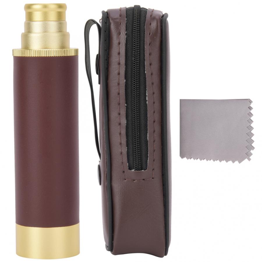 25X30 Zuiver Koper Vintage High Definition Vergroting Telescopische Monoculaire Telescoop Voor Outdoor Camping Telescoop: Aluminum alloy