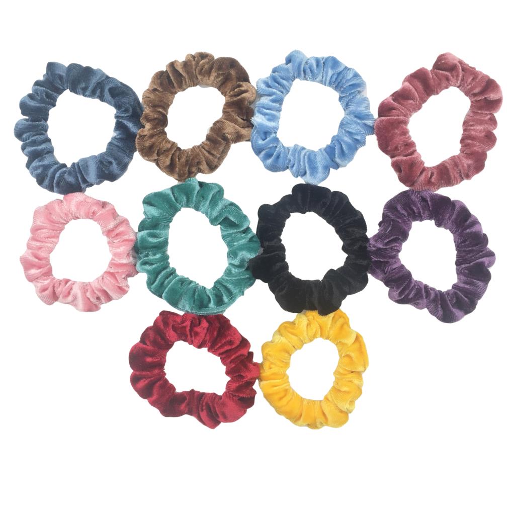 Paquete de Scrunchies del pelo de terciopelo para niña, bandas elásticas para el pelo, conjunto de soporte para cola de caballo, accesorios para el cabello, sólido, sin arrugas, 10/6 Uds./lote