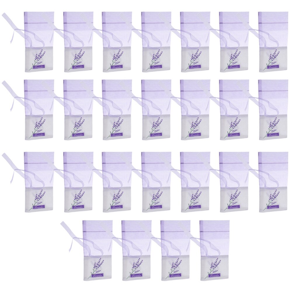 25pcs Empty Lavender Bags Floral Printing Fragrance Pouch Sachets Bag for Relaxing Sleeping Dark Purple): As Shown 1