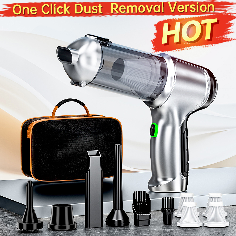 SZUK Auto Vacuüm Cieaner 638000Pa Draadloze Mini Handheld Reinigingsmachine Krachtige Draagbare Blower Stofzuiger voor Auto Thuis Draadloze stofzuiger Mini Handheld stofzuiger Stofzuiger voor auto en huis: GRIJS