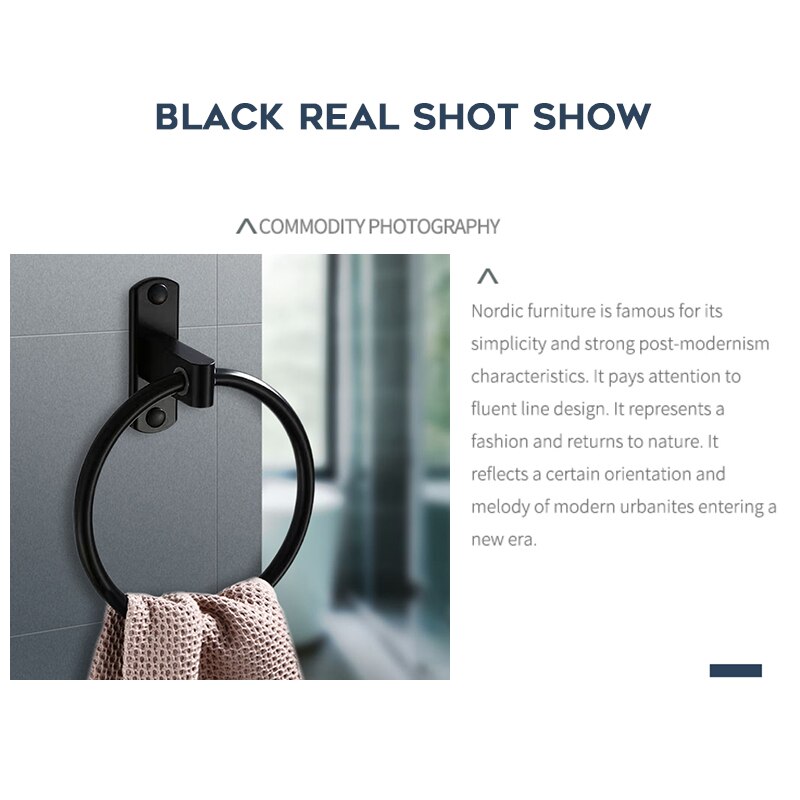 1Pcs Handdoek Ring Haak Ronde Handdoekring Ruimte Aluminium Handdoek Houder Handdoek Ring Badhanddoek Badkamer Ring pull Ring