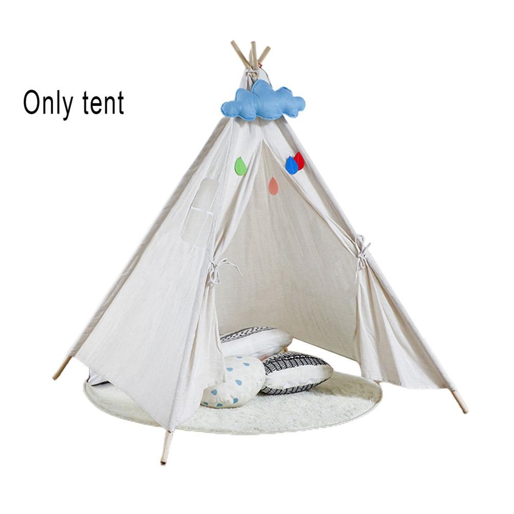 1.35M/1.6M Indian Style Children Tent for Kids Removeable Gaming Tent Tung Wood Indoor Bedroom Accessories Cute Castle Tent: 1.6m White