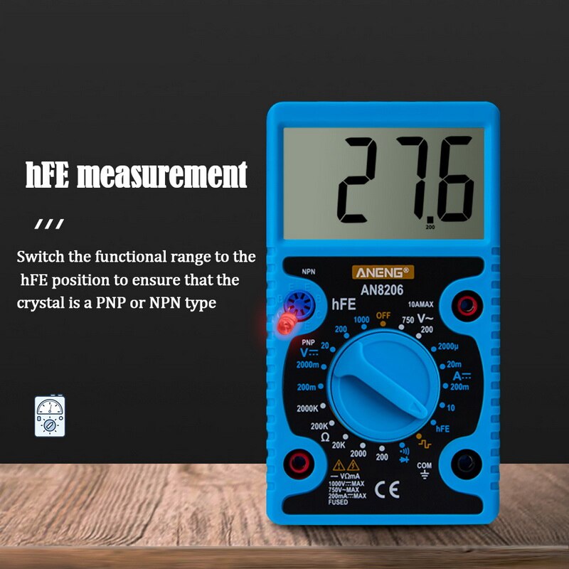Digitale Multimeter Tester Lcd Display Meter Elektricien Hoge Precisie Grote Scherm Draagbare Voltage Tester