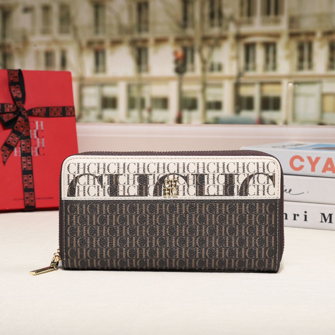 CH Premium Folding Printed Monogrammed Luxury Women's Handbags Square Wallet Classic Vintage: Blue