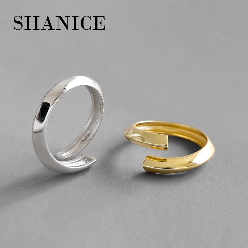 Shanice 925 sterling zilveren open ringen in een eenvoudige nis met dubbele lagen en kruisvormige openingen anillos acero inoxidable mujer