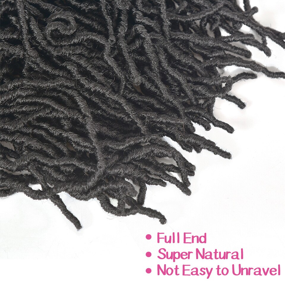 Faux Loc Crochet Hair Curly Synthetic Dreadlocks Soft Messy Boho Ombre Braiding Hair Extension Natural Goddess Nu Locs 36" Felek