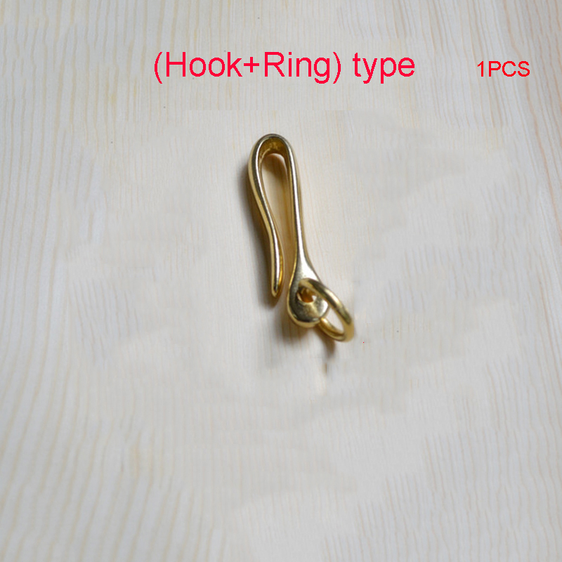 1 stk messing solid bælte u krog nøglering krog med bue sjækle fiskekrog læder kæde krog 73*16/61*15/50*14mm: S type ring