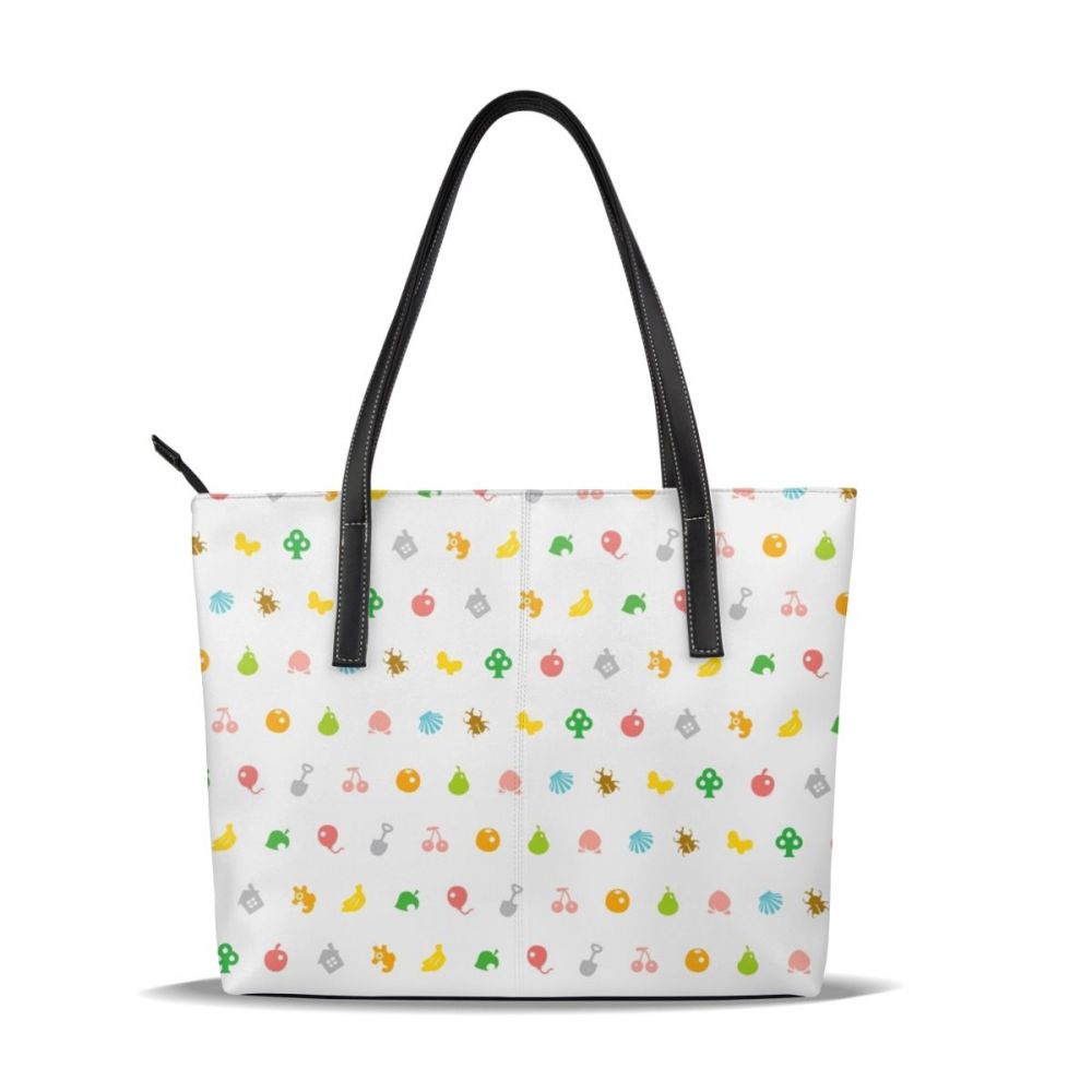 Shell håndveske shell top-håndtak vesker kvinne mønster lær tote bag tenåring trend kvinner håndvesker: Dyreovergang