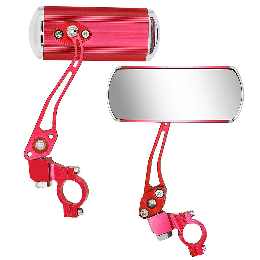 2 pcs Bike Classic Rear View Mirror Bicycle Flexible Safety Handlebar Rear-view Biking Parts Aluminum Cycling z2: Red