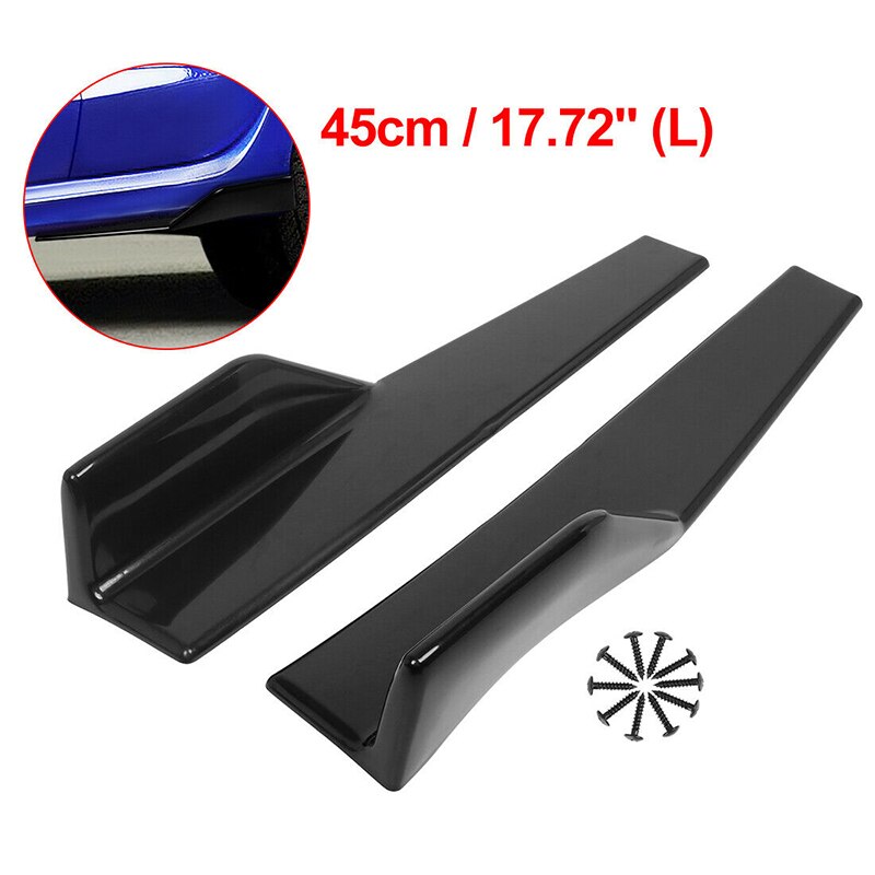 Zijskirts passen op universele voertuigen zwart 450mm exterieur zijlijn onderkant extensies splitter lip auto diffusers (glans zwart): Default Title