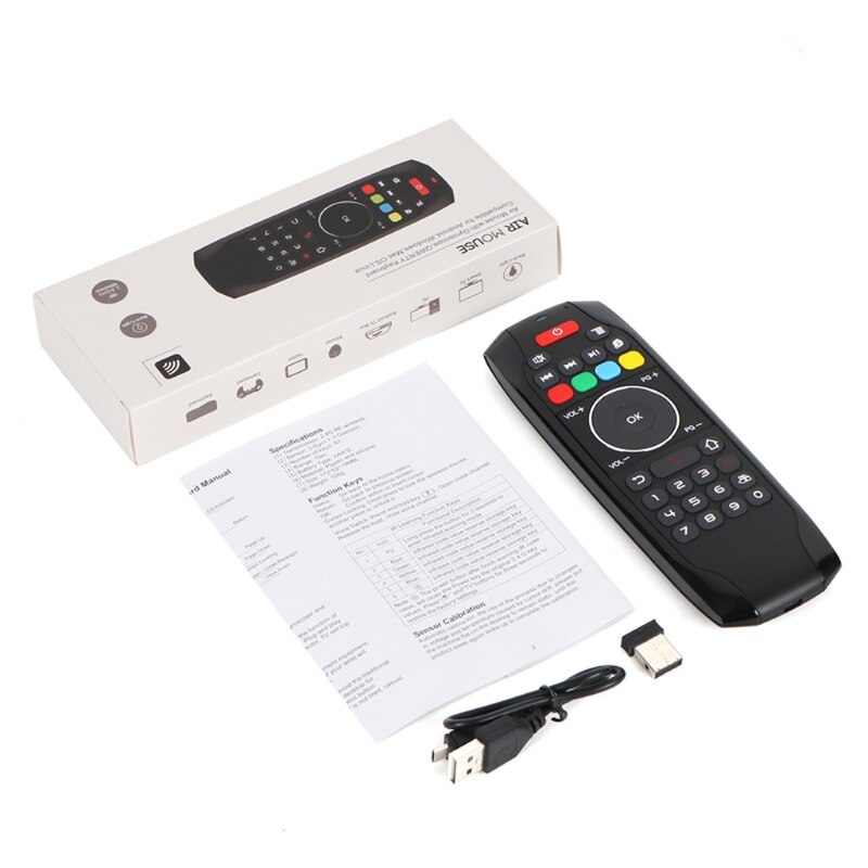 G7 Win10 Wireless Air Mouse Mini Keyboard Gyroscope 2.4G Remote Control IR Learning Fly Mouse keyboard For Windows 10 U1JE: A