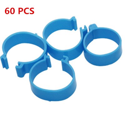 60 PCS Chicken Duck Turkey Goose 2.5cm Clip Ring Quail Foot Rings Poultry Carry Supplies 6 Different Colors: Blue