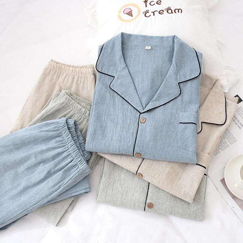 Nowa bawełniana i lniana męska pled koszula nocna z długim rękawem skręcić w dół kołnierz grzywny dorywczo mężczyzn bielizna nocna ekologiczny materiał zestaw piżamy