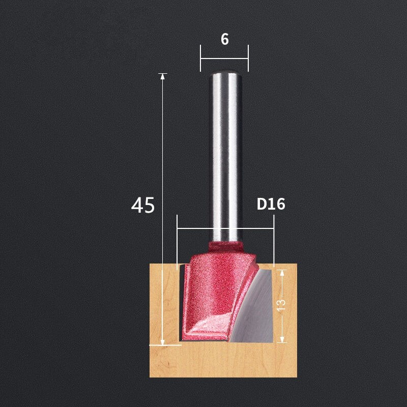 1PCS-Cleaning bodem Graveren Bit, CNC hout vhm frees, tungsten staal hout tool, houtbewerking router bit, MDF: QDD616
