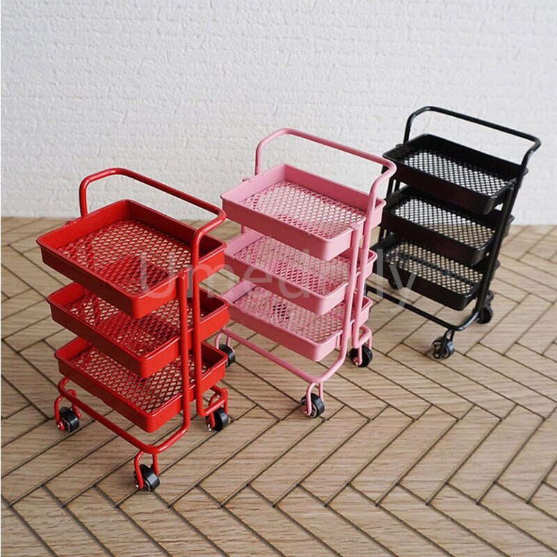 1/6 oder 1/12 Skala Miniatur Puppenhaus rollen Warenkorb Lagerung Organizer Mini Küche Möbel für Blyth Barbies OB11 Zubehör