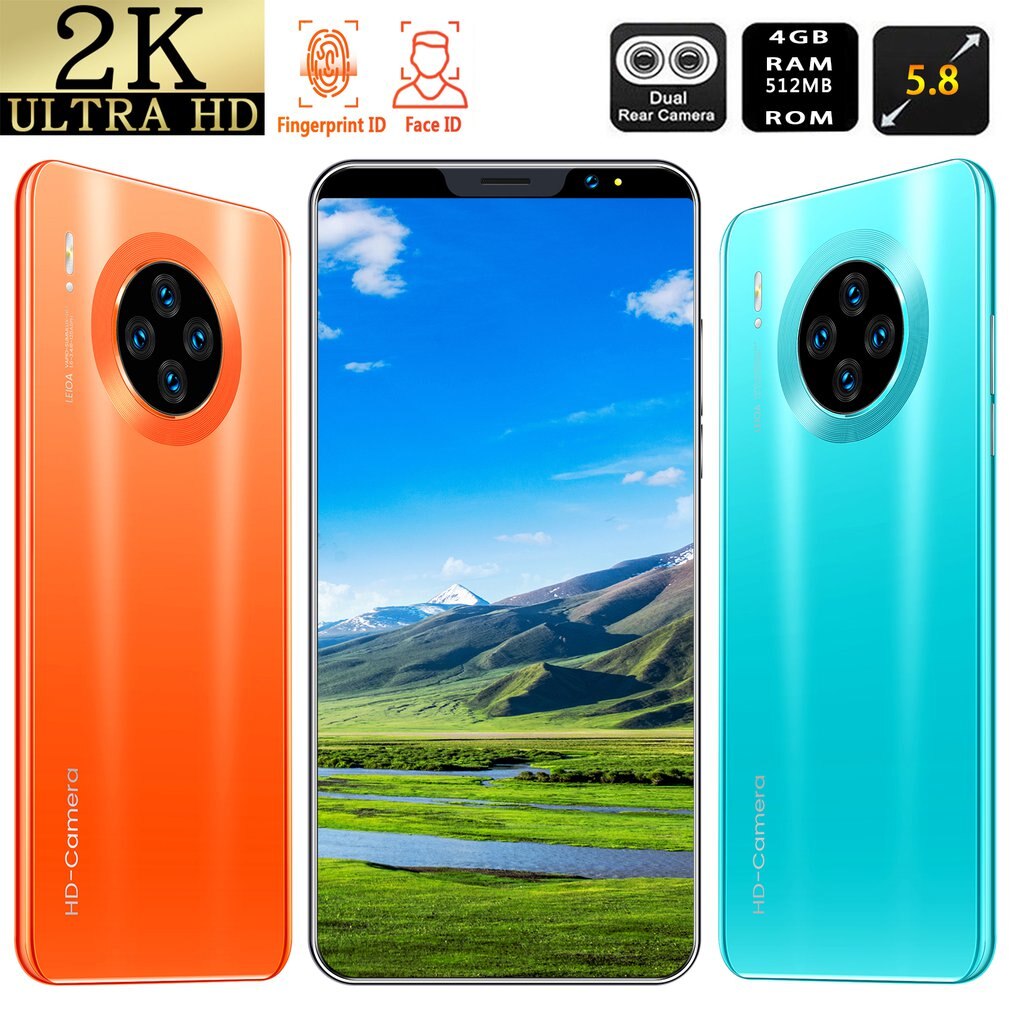 Mate33 pro smartphone com 512m + 4ggb grande memória 5.8 Polegada suporte de tela face/impressão digital desbloqueio duplo sim telefones celulares