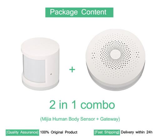 Xiaomi mijia Smart Home Kits Gateway Hub Door Window Sensor Human body Sensor Cube Wireless Switch Humidity Zigbee Plug D5: human add gateway