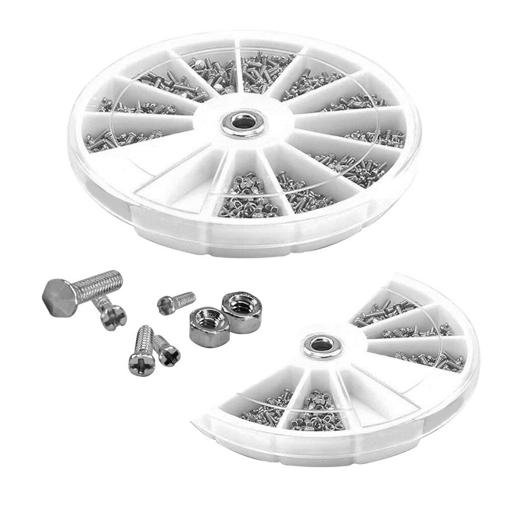 1 Doos (600 Stuks) 12 Soorten Van Kleine Schroeven Moeren Assortiment Kit M1 M1.2 M1.4 M1.6 Schroef Voor Horloges Glassess Reparatie Tools Tornillos