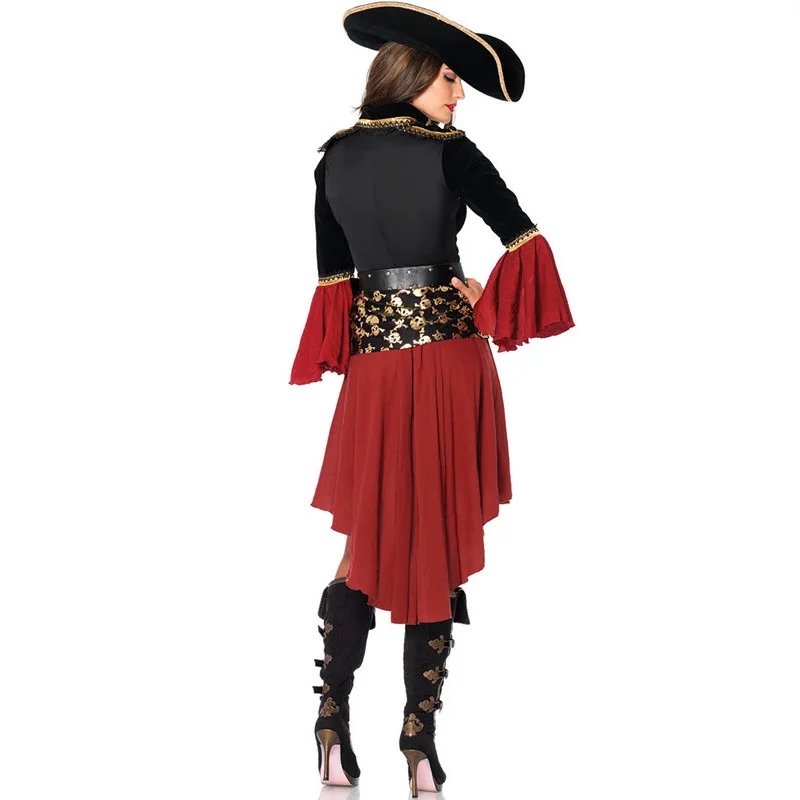 Große Größen Piratenkostüm Damen - Retro Mittelalter Cosplay Uniform - Bühnenperformance Outfit