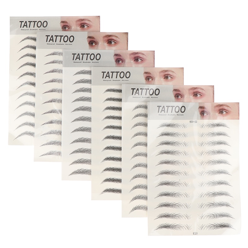 11 Paren Van Bionische Tattoo 3D Wenkbrauw Stickers Semi-Permanente Waterdicht Stickers