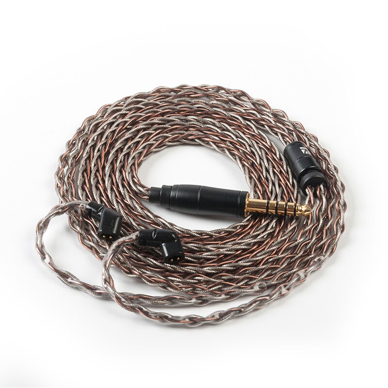 AK KBEAR-rhyme 8 Core Upgraded Copper-Silver Hybrid Earphone Cable 4.4/2.5/3.5mm Cable With MMCX/2Pin/QDC /TFZ: QDC 4.4