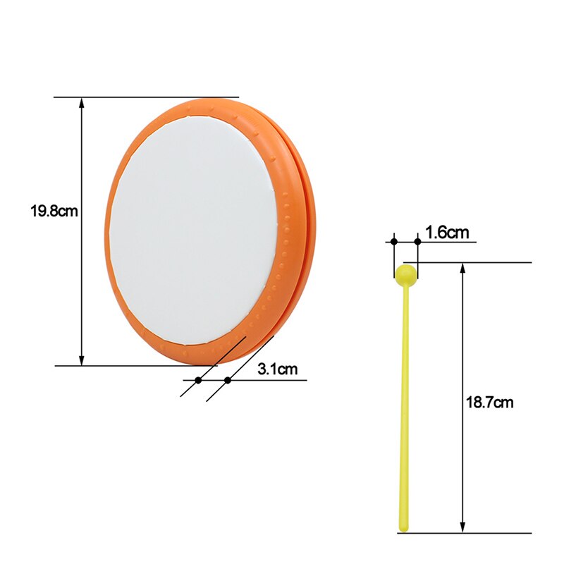 ręka utrzymać bęben instrument muzyczny Plastikowy 19.8cm 7.8 Cal robić przenośnego częstego treningu