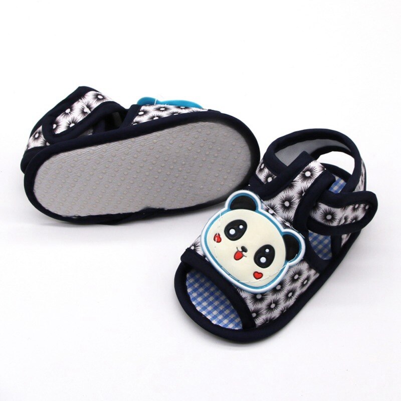 Sandálias Da Menina do bebê Sapatos de Bebê Bonito Panda Lona de Algodão Da Menina do Menino de Verão Sandálias Sapatos de Bebê Sandálias de Praia 0-18 mês
