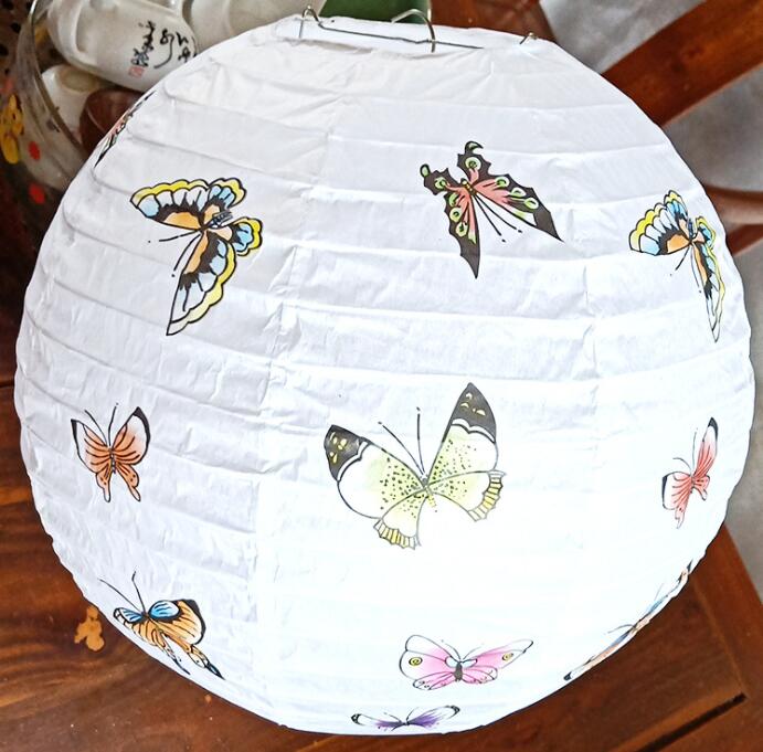 2pcs/lot 12" 30cm Flower Paper Lanterns Chinese Japanese Festival Retro Paper Lantern Balls Wedding Birthday Party Decoration: E
