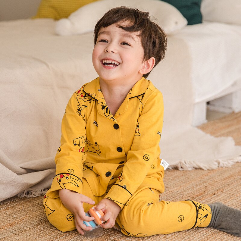 Children Homwear Pajamas for Kids Boys Girls Cotton Pyjamas Clothes Set Toddler Home Indoor Sleepwear Pigama Infant Nighty: Long sleeve / 3T