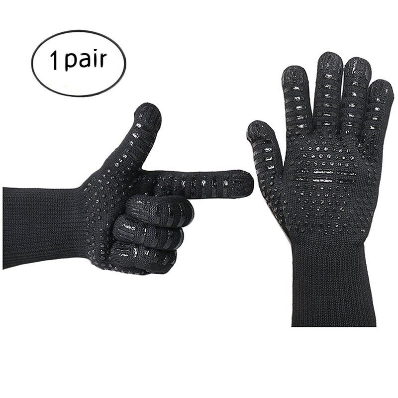 BBQ Grillen Kochen Handschuhe Grill Ofen Handschuhe Für Unterarm Schutz extrem Wärme beständig Küche Grill Dicken Ofen Handschuhe: Blau