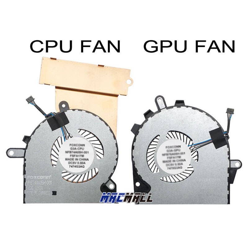 para HP 15-CE 17-Un TPN-Q194 929455 929456-001 NFB74A05H-001 NS75B00-16M02 NS85B00-16M03 NFB76A05H-001 CPU GPUCooling Fan