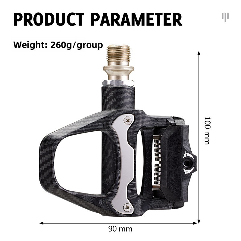 Pedal de bloqueo automático para bicicleta RACEWORK, pedal de bloqueo con patrón de carbono para bicicleta de carretera, sistema SPD, accesorios para montar en pedal Peilin