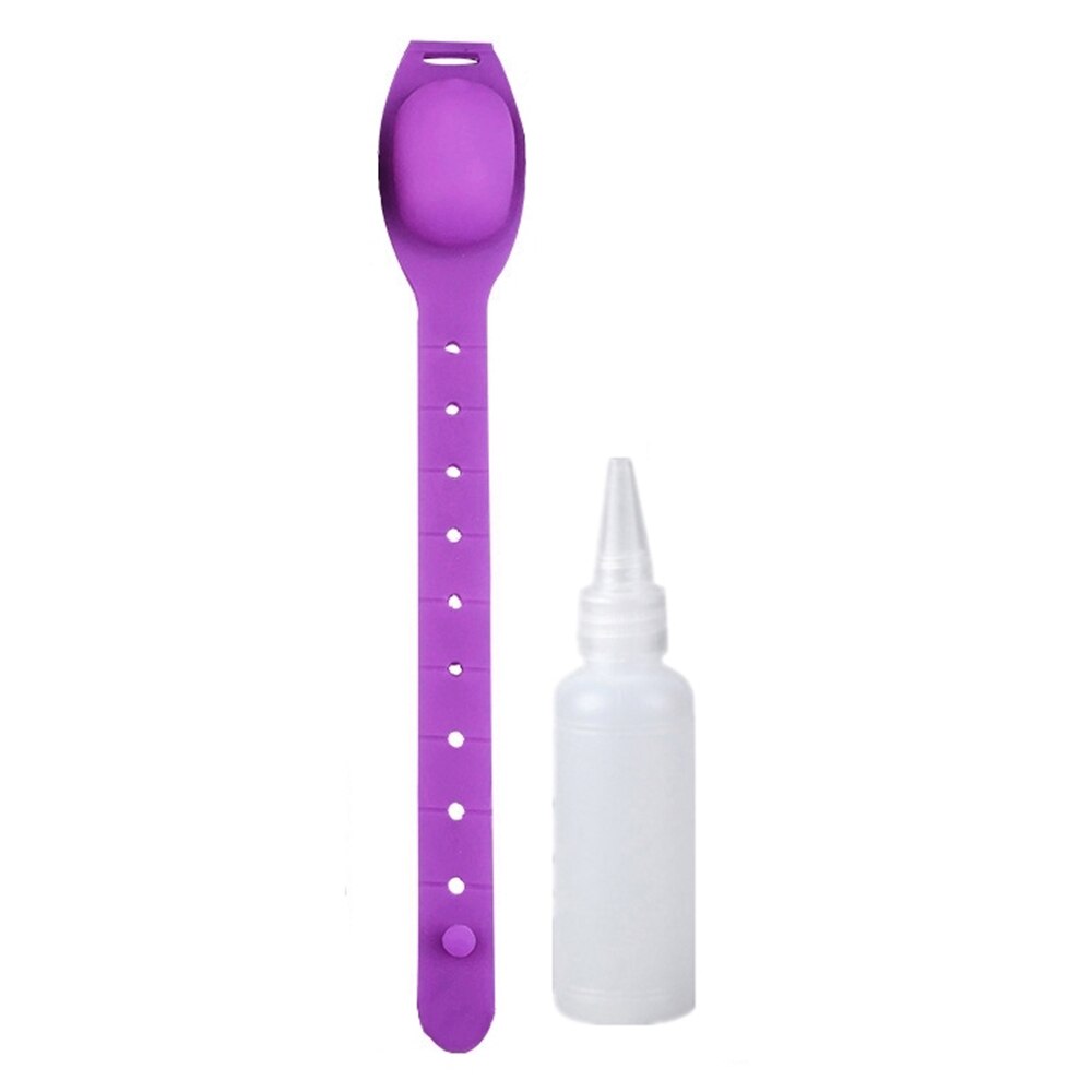Reusable Wristbands Hand Sanitizer Dispensing Portable Bracelet Wristband Hand Dispenser 10ML Wrist Support: Purple