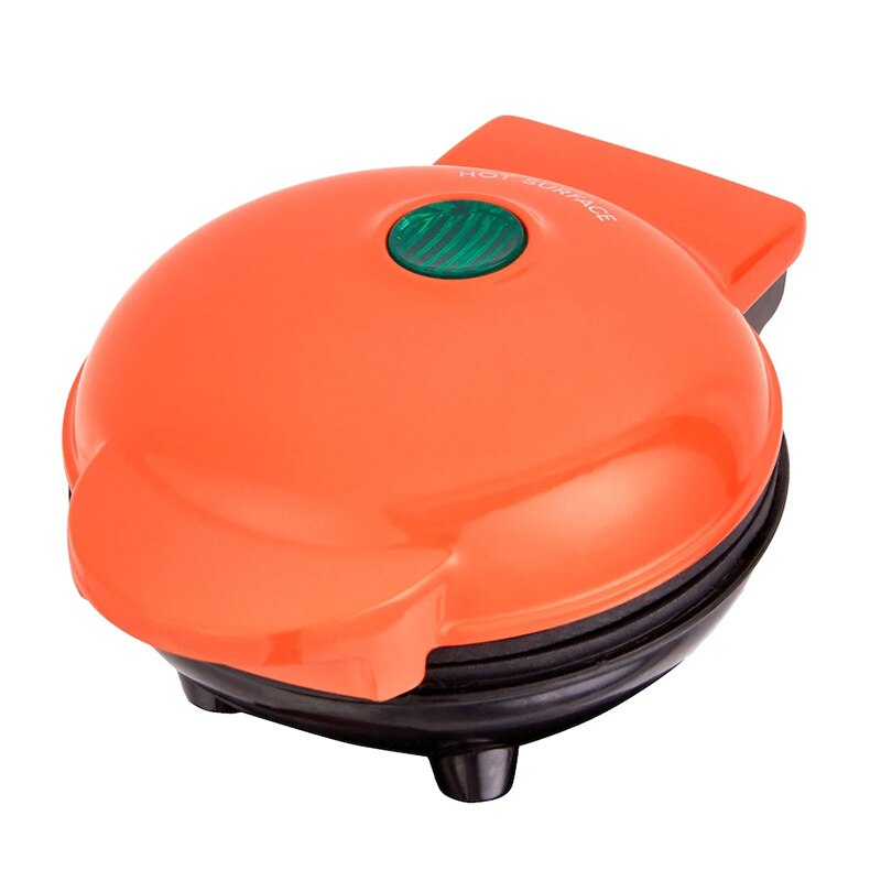 4 Inch Mini Wafelijzer Machine Panini Taart Elektrische Maker Biscuit Pizza Maker Ontbijt Machine Bakken Pan Ei Broodjes oven: Orange Waffle Maker