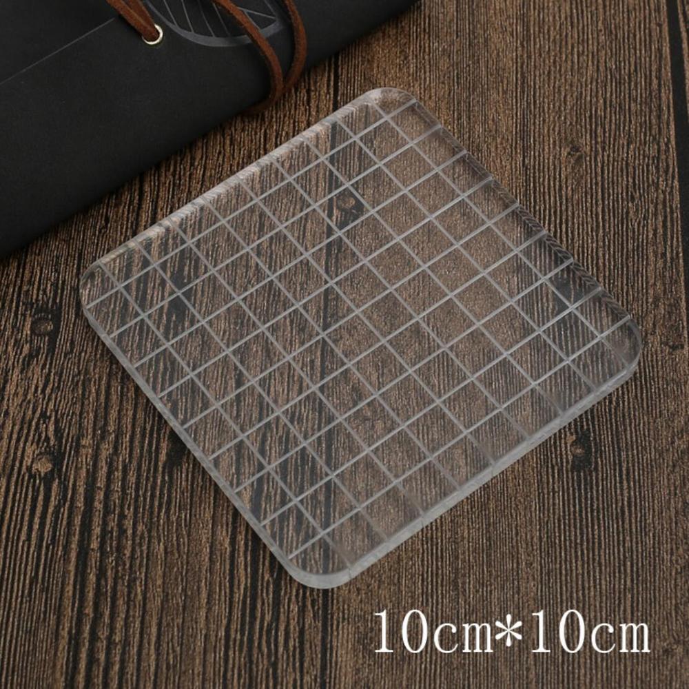 Krystall akryl stempel blokk gjennomsiktig forsegling dekorative stempel tilbehør plexiglass skoleartikler diy