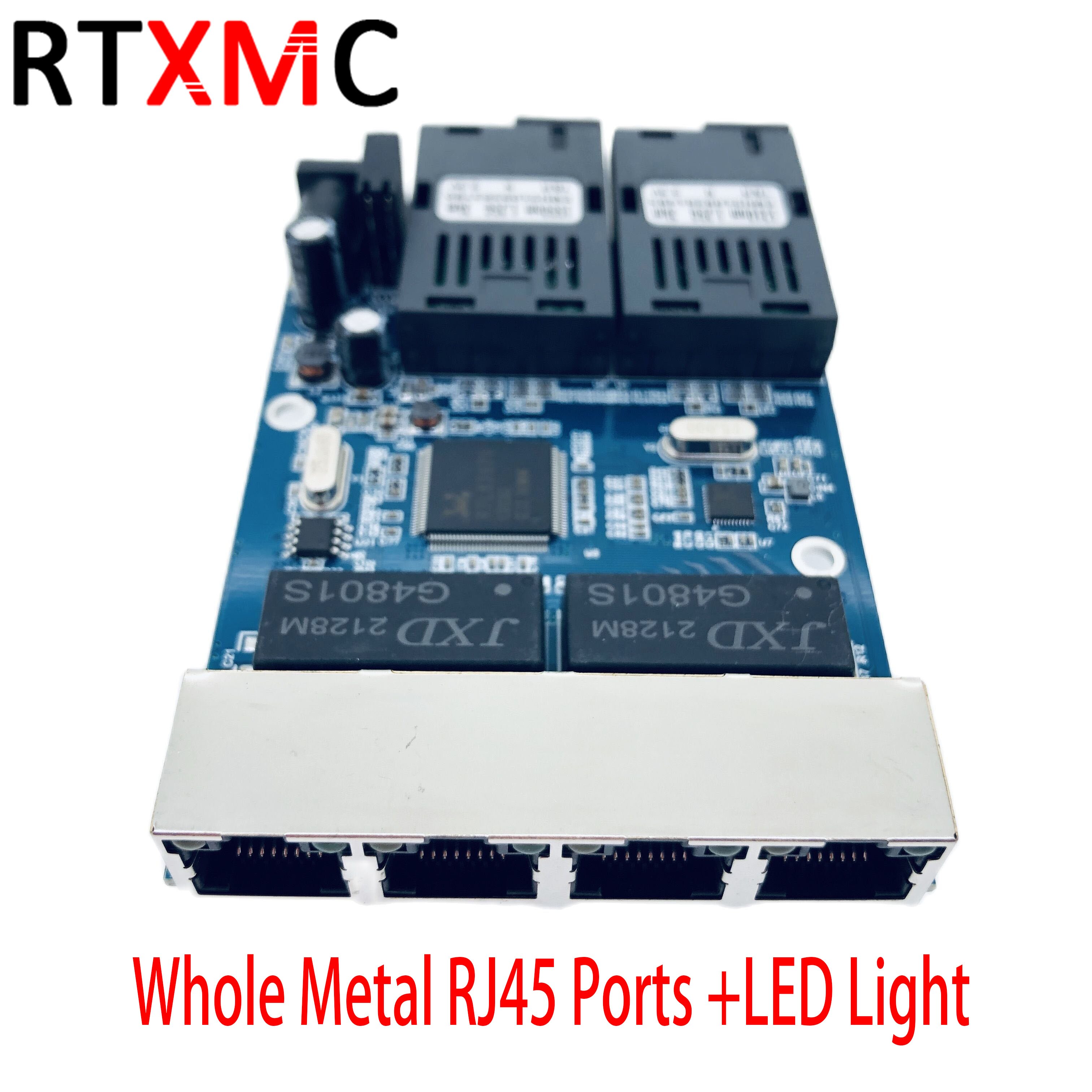 Media Converter Switch 10/100/1000M Fiber Ethernet Transceiver 1.25G 2SC 4RJ45 2FO 4LAN Adapt Optic Fibre Optique Ottica Gigabit