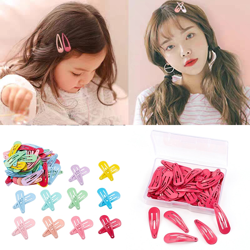 50 Stks/doos Mix-Kleur Baby Meisje Haar Clips Koreaanse Stijl Antislip Snoep Kleur Meisje Bb Hair Clips haarspelden Meisje Haar Accessoires
