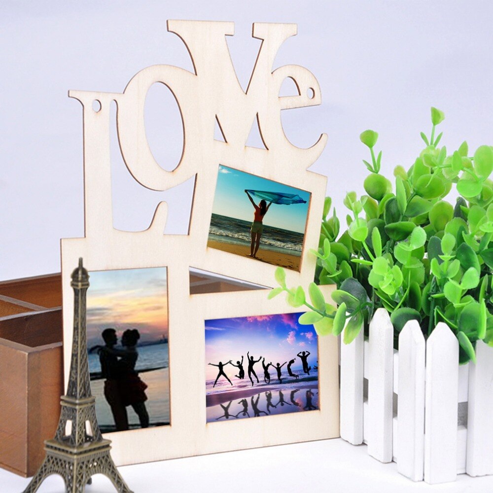 Outad 3 Dozen Hollow Liefde Houten Foto Frame Art Decor Moderne Muur Fotolijsten Vintage Foto Fotolijst Frames Home decor